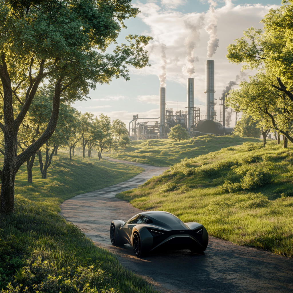 fabianct  Une voiture electrique moderne realiste roulant sur u 02242f15 04f2 44db a6d6 ba5ebaf6f25b 1