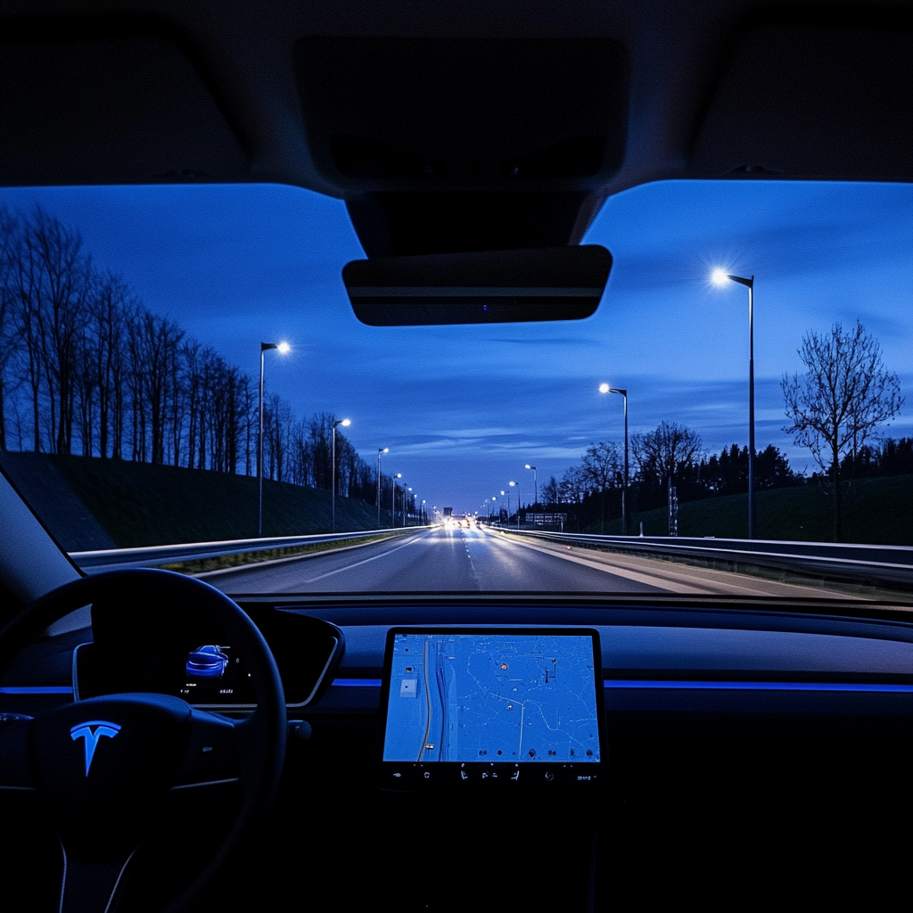 fabianct  Une voiture moderne a conduite autonome roule sur une 420df409 4870 4162 a317 09e8408cc3e8